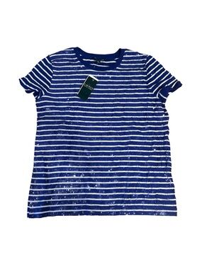 Ralph Lauren  Blue & White Striped Sequin Tee